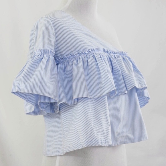 Zara Ruffle One Shoulder Top - Picture 4 of 5